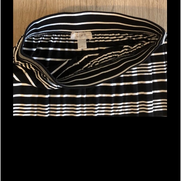 Loft Petites Maxi Skirt Black And White Striped  Size SP - Picture 11 of 15